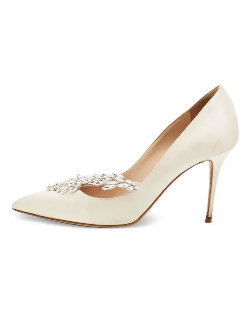 Manolo Blahnik Nadira Pumps mit Kristallen - Nude Nude