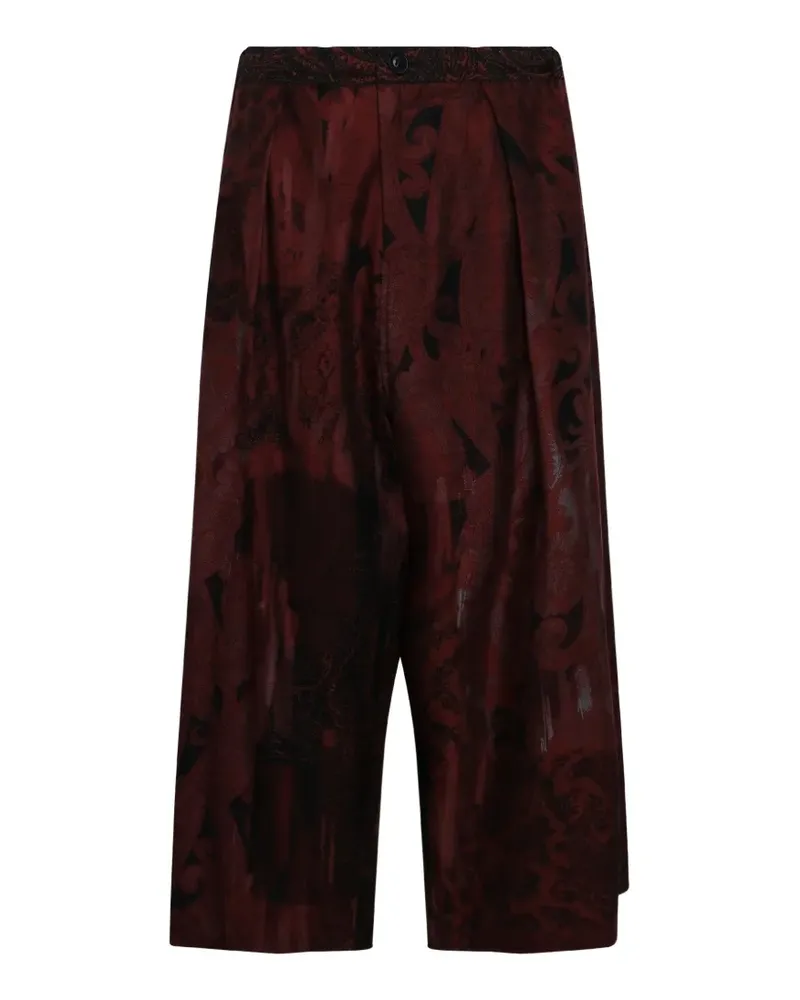 Yohji Yamamoto paisley-print wide-leg trousers - Rot Rot