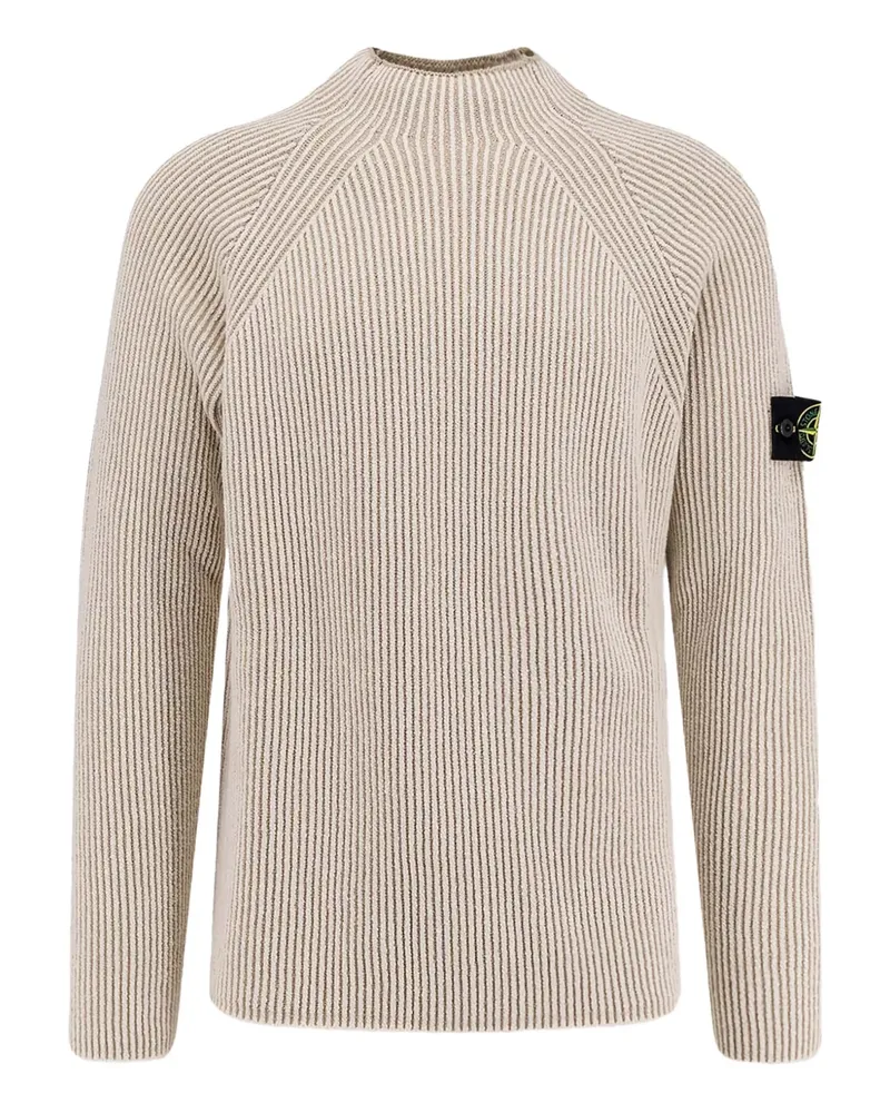 Stone Island Gerippter Pullover mit Stehkragen - Nude Nude