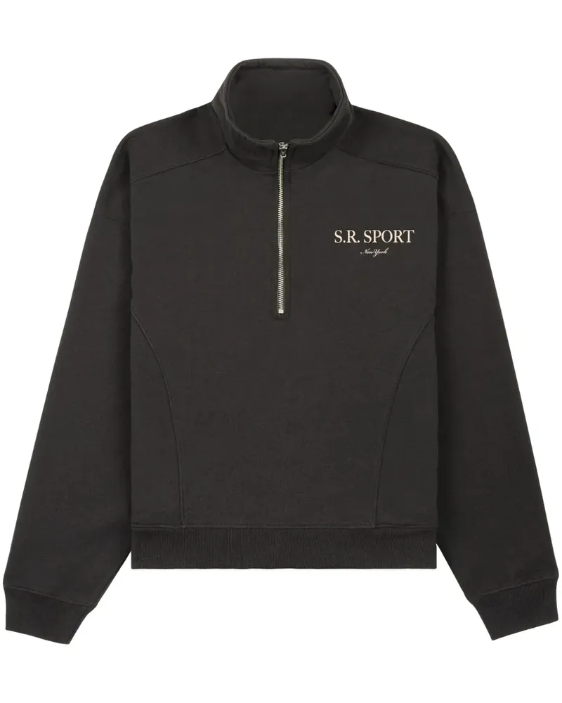 SPORTY & RICH Sweatshirt mit Logo-Print - Schwarz Schwarz
