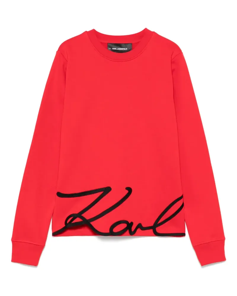 Karl Lagerfeld Sweatshirt mit Logo-Stickerei - Rot Rot