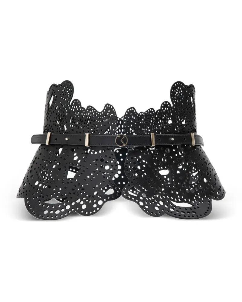 Saiid Kobeisy perforated leather belt - Schwarz Schwarz