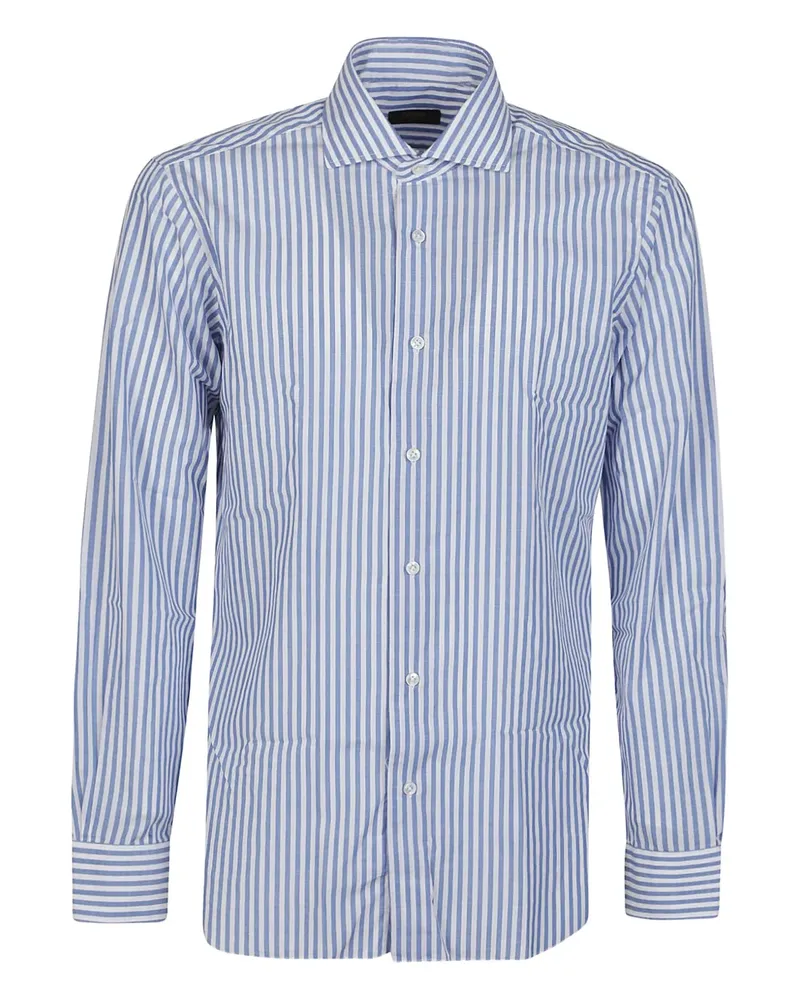 BARBA Gestreiftes Hemd - Blau Blau