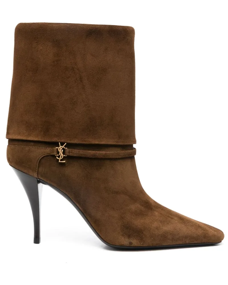 Saint Laurent Stiefel mit Umschlag 85mm - Braun Braun