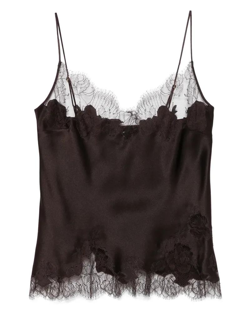 Carine Gilson Top aus Seide - Braun Braun