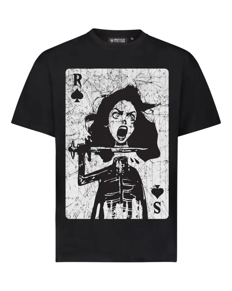 Mostly Heard Rarely Seen Spade Playing Card T-Shirt mit Print - Schwarz Schwarz