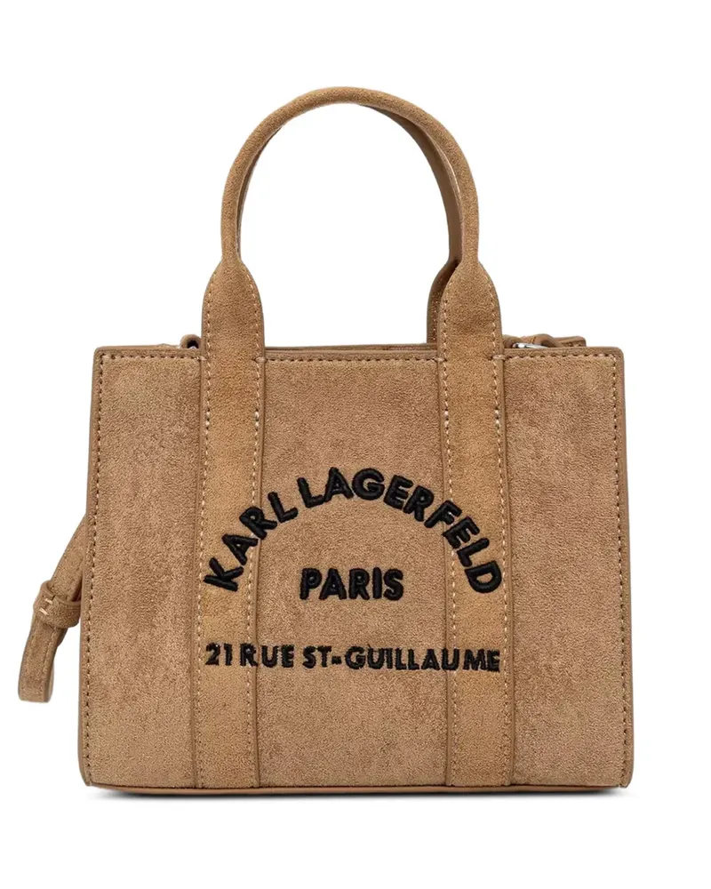 Karl Lagerfeld Mini Rue St-Guillaume Tote Bag aus Faux-Wildleder - Nude Nude