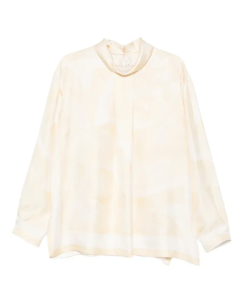 Carven patterned high-neck top - Nude Nude
