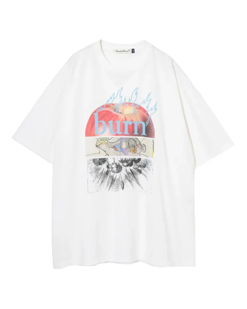 Undercover Arrow T-Shirt mit Apfel-Print - Weiß Weiß
