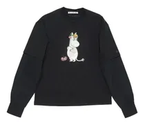 Sweatshirt mit grafischem Print - Schwarz