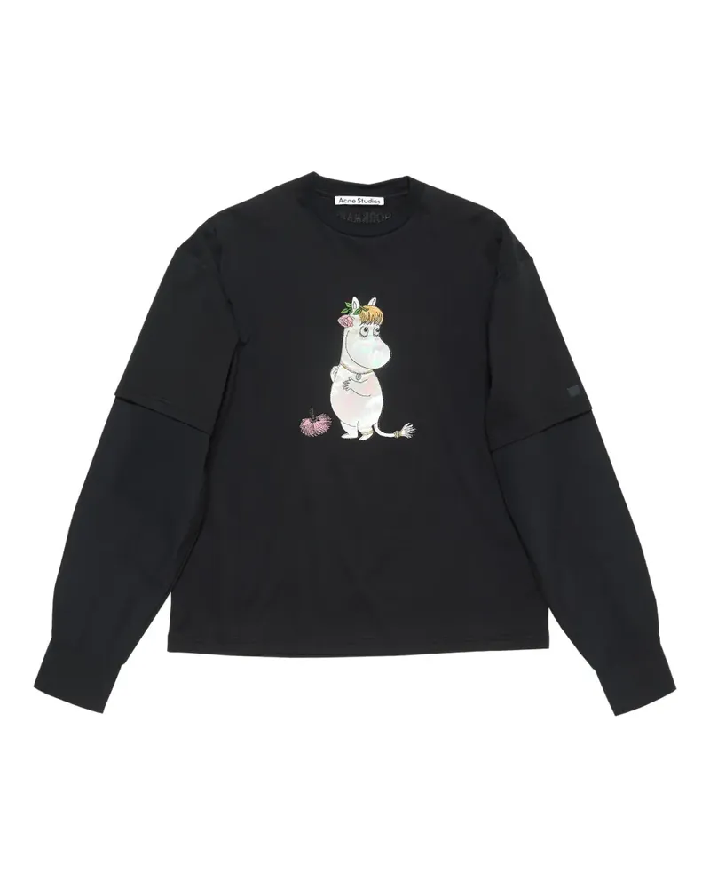 Acne Studios Sweatshirt mit grafischem Print - Schwarz Schwarz