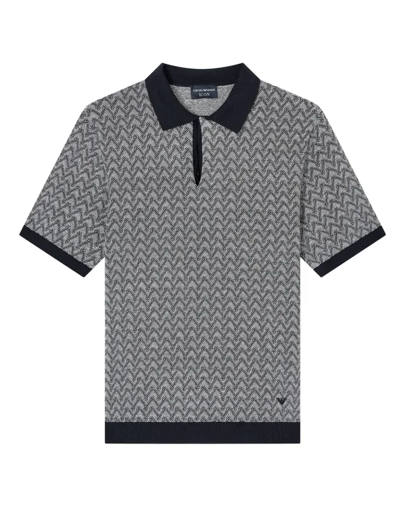 Emporio Armani Poloshirt mit Zickzackmuster - Blau Blau