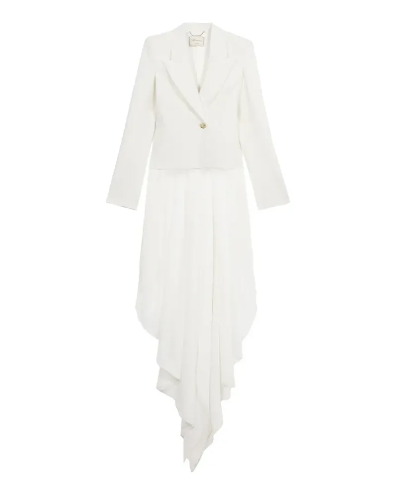 Blumarine Asymmetrischer Blazer mit Gürtel - Weiß Weiß