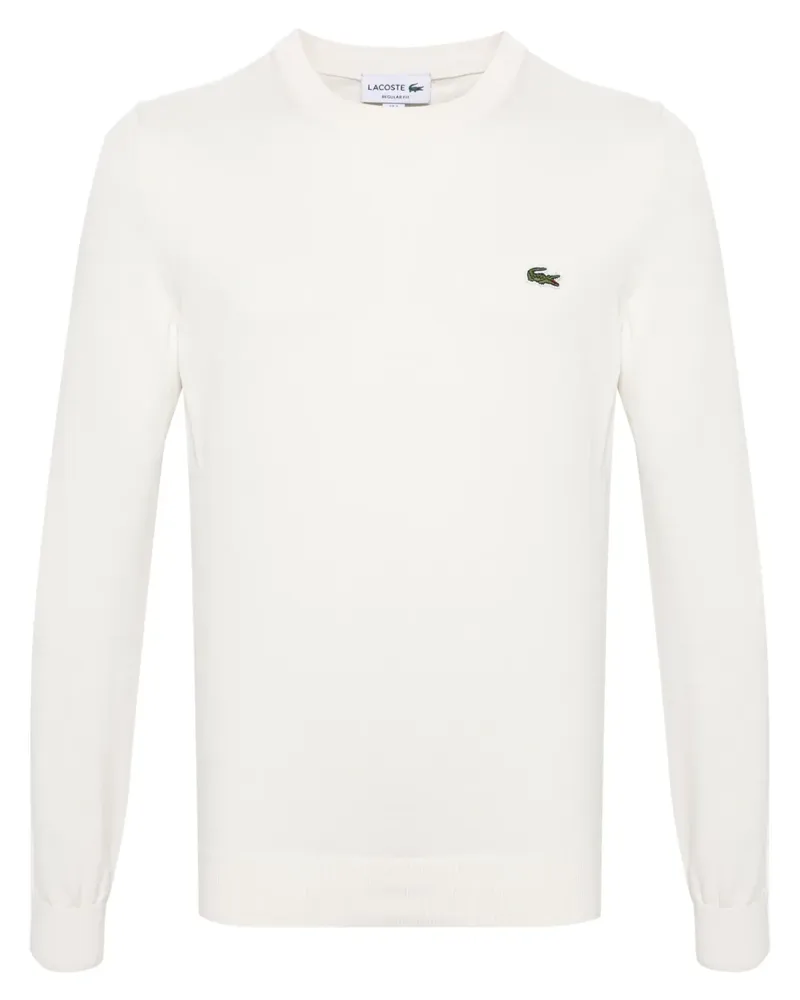 Lacoste Gerippter Pullover mit Logo-Patch - Nude Nude