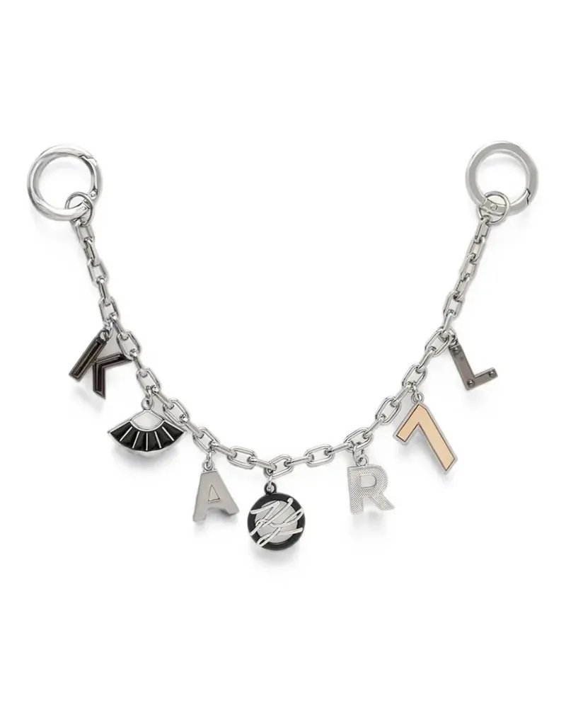 Karl Lagerfeld logo-charm chain keyring - Silber Silber