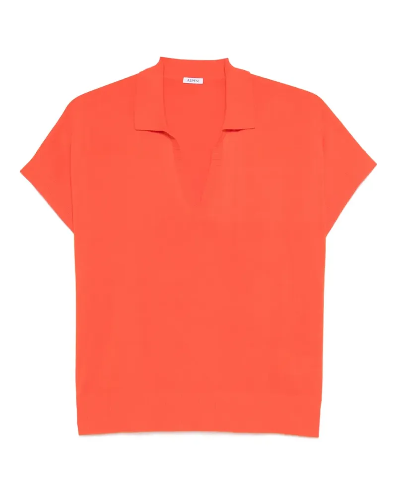 ASPESI Top mit V-Ausschnitt - Orange Orange