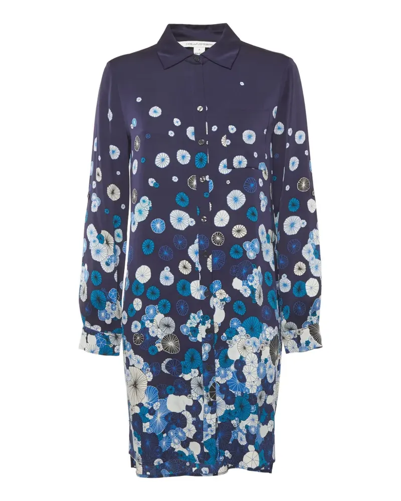 Diane von Furstenberg Hemdkleid mit Blumenprint - Blau Blau