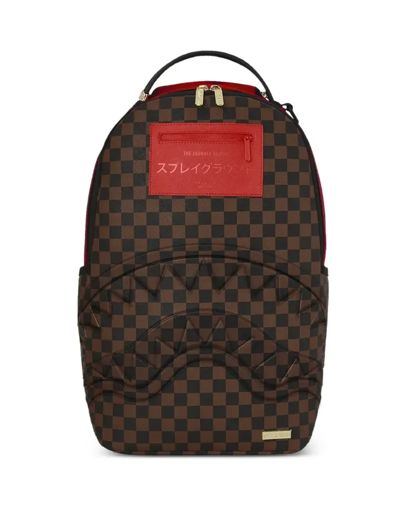 Sprayground Red Redemption Rucksack mit Karomuster - Braun Braun