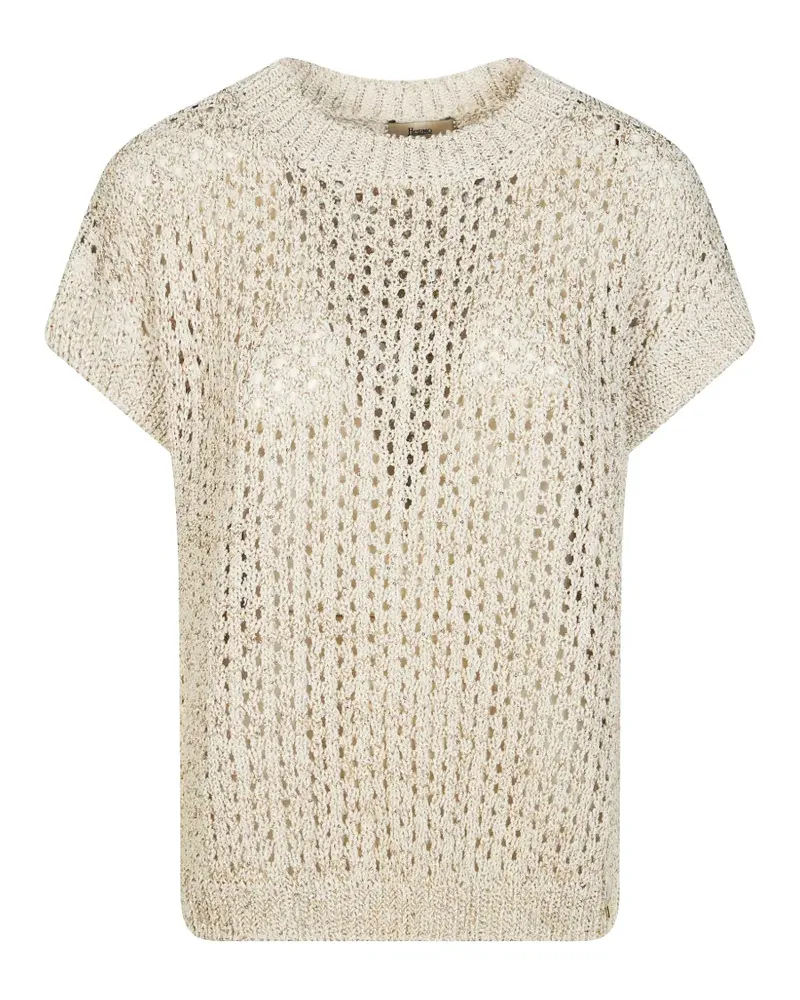 Herno T-Shirt mit Lochmuster - Nude Nude