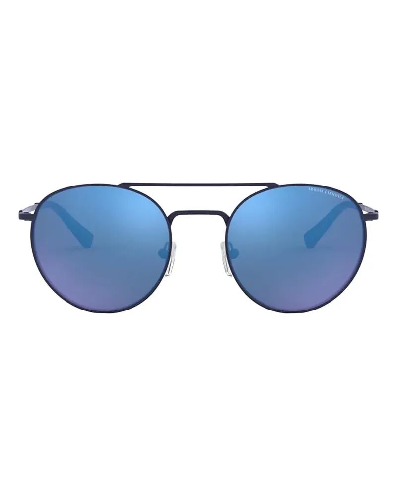 Armani Exchange round-frame double-bridge sunglasses - Schwarz Schwarz