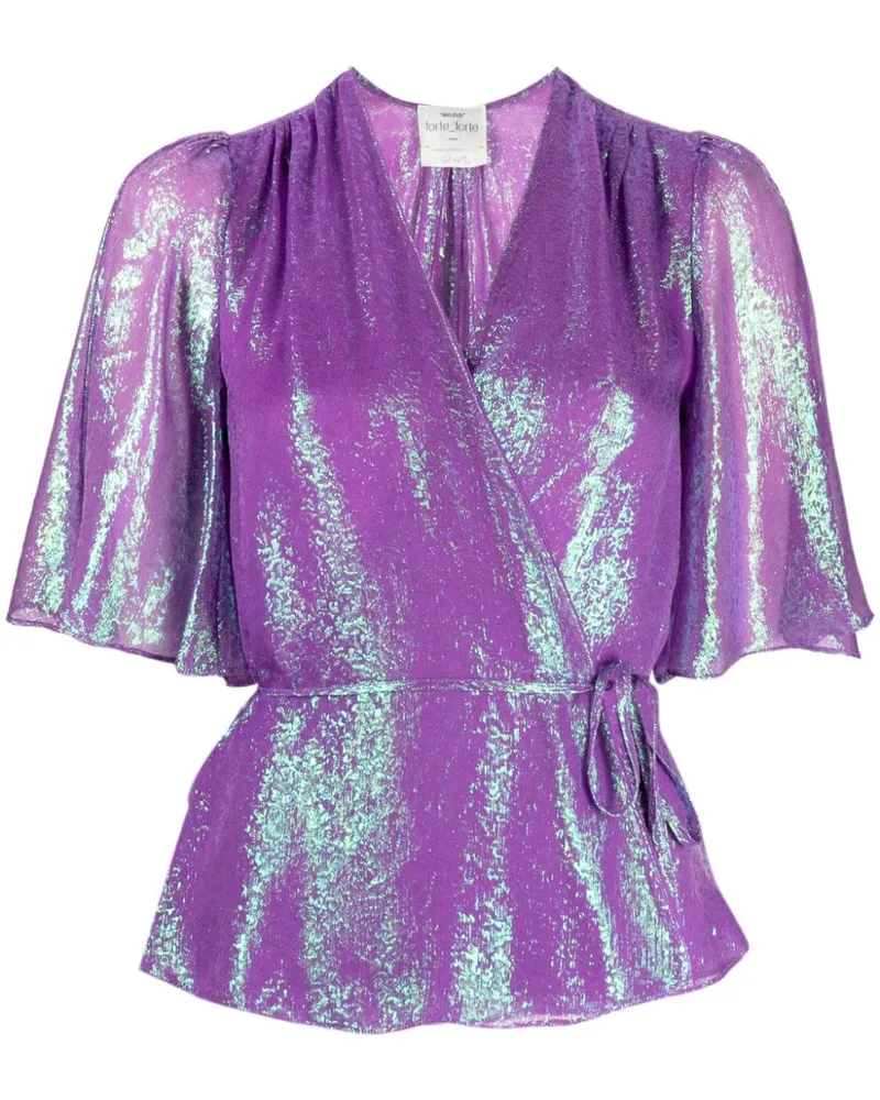 forte_forte Bluse mit V-Ausschnitt - Violett Violett