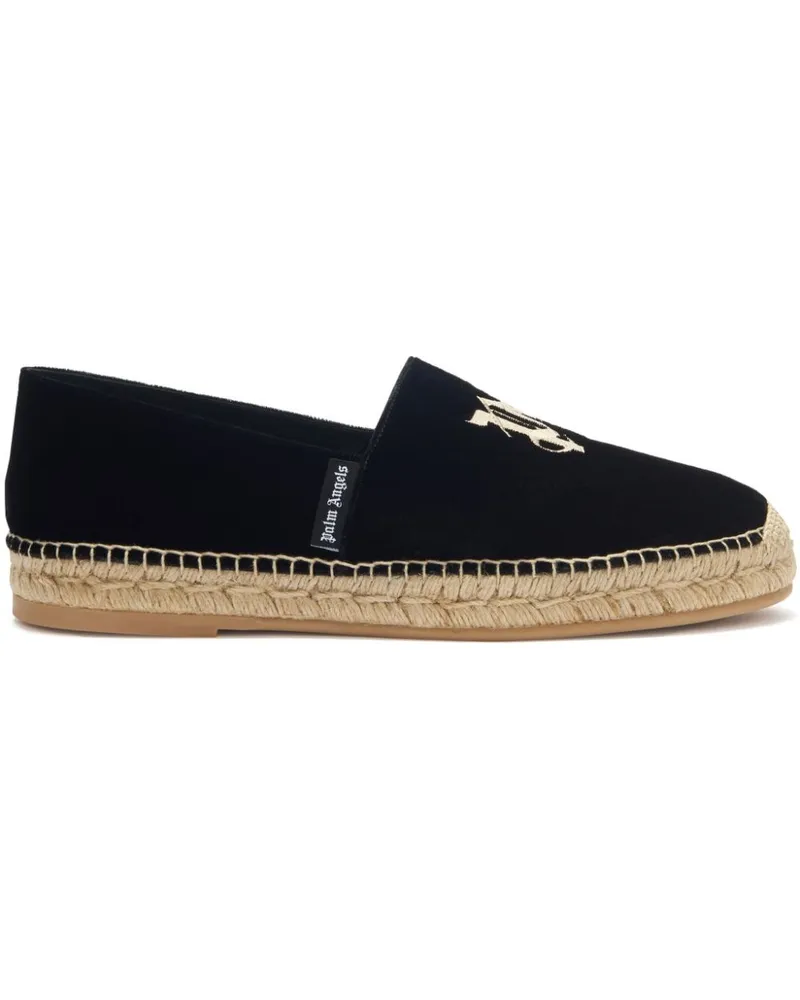 Palm Angels Samt-Espadrilles mit Logo-Stickerei Schwarz