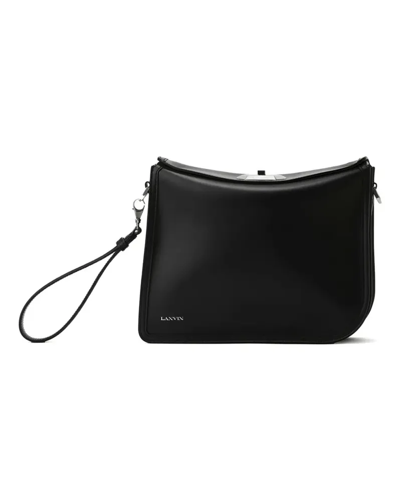 Lanvin Clutch mit Logo-Schild - Schwarz Schwarz