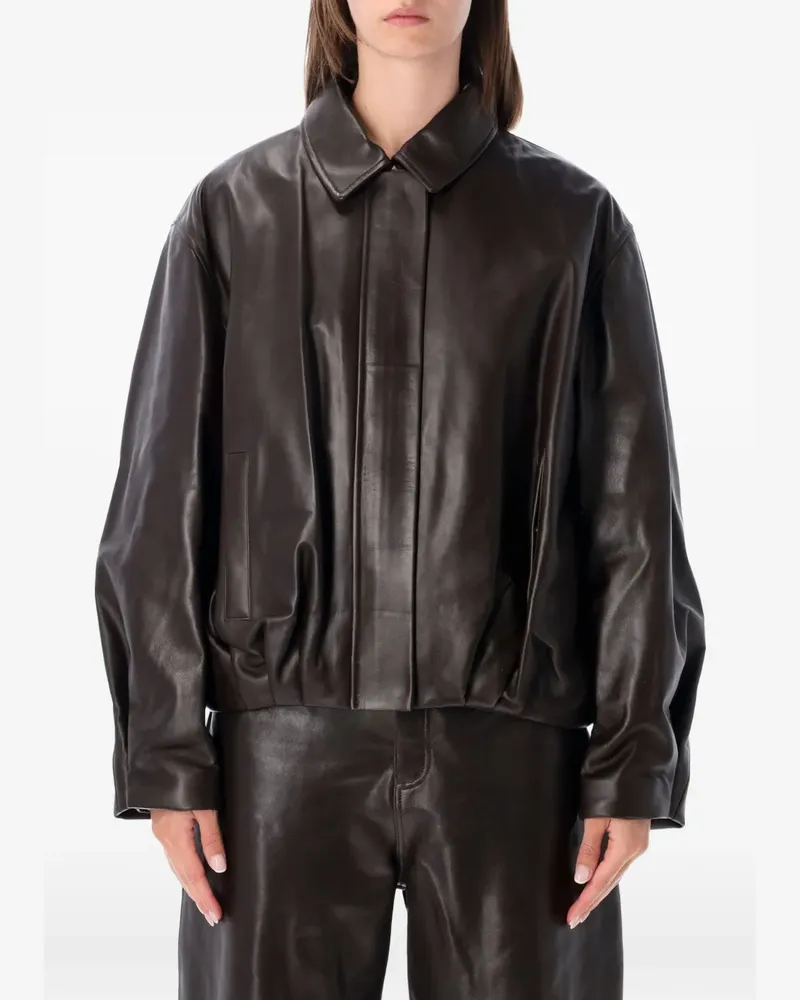 Arma Melis Lederjacke mit elastischem Bund - Braun Braun
