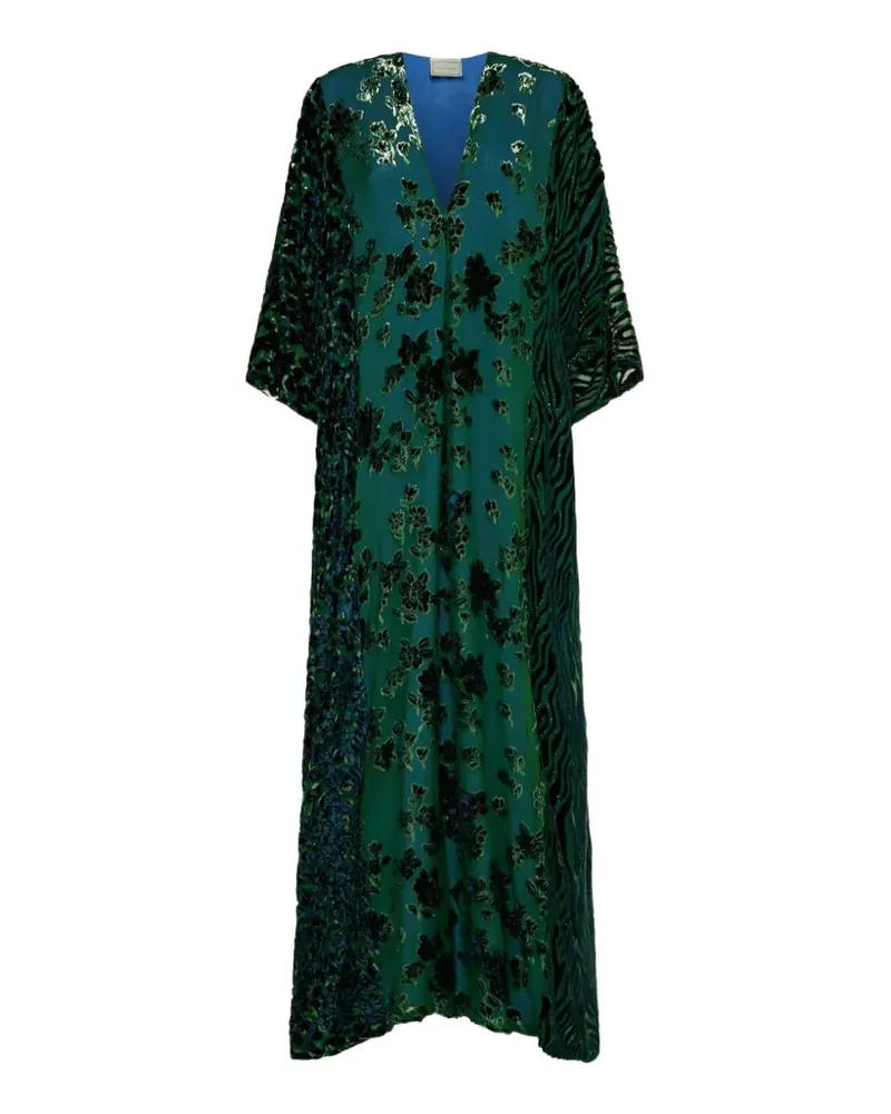 Pierre-Louis Mascia floral-patterned devoré maxi dress - Grün Grün