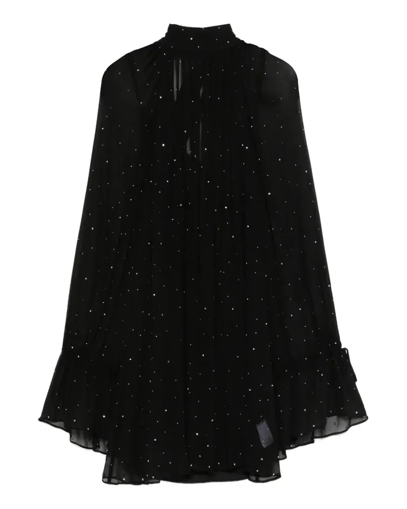 STAUD Roux pleated ruffled mini dress - Schwarz Schwarz