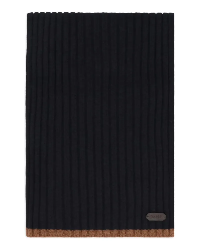 MOORER ribbed-knit rectangular scarf - Schwarz Schwarz