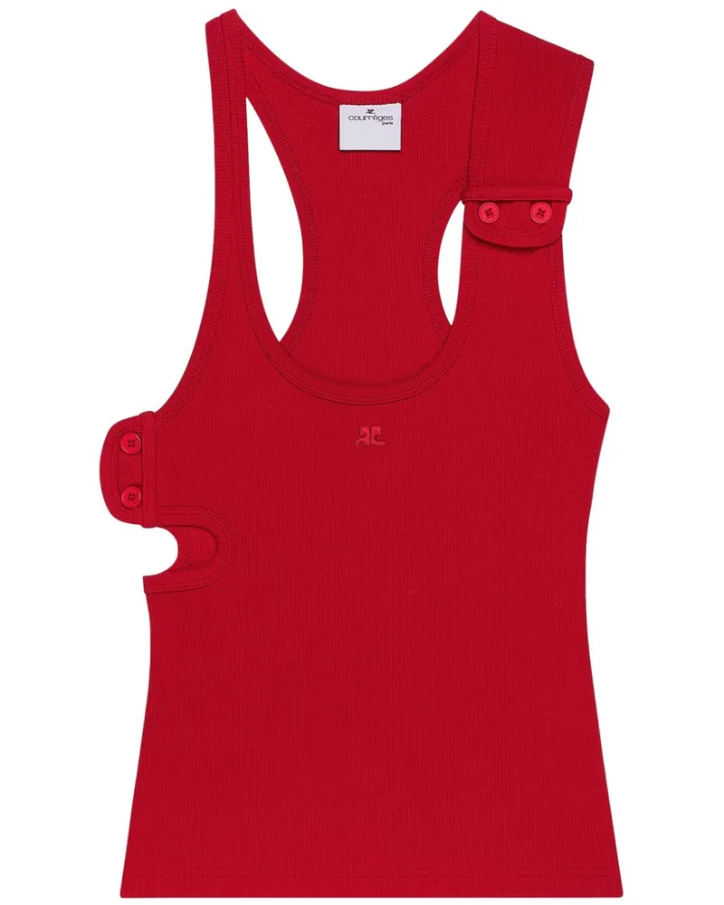 Courrèges Geripptes Tanktop - Rot Rot