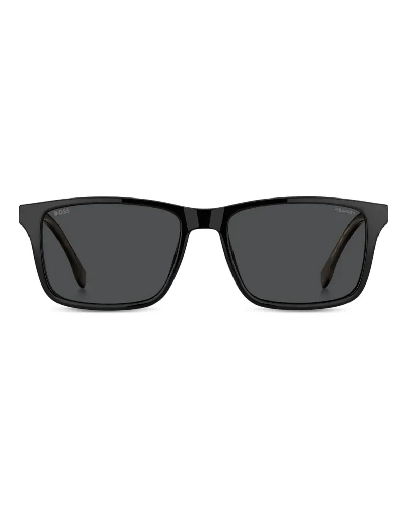 HUGO BOSS Clip-On-Brille mit eckigem Gestell - Braun Braun