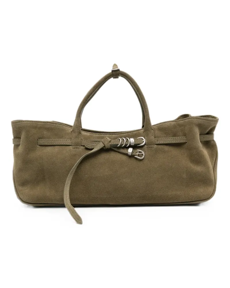 Marge Sherwood Grandma Used buckle-detail suede tote bag - Grün Grün