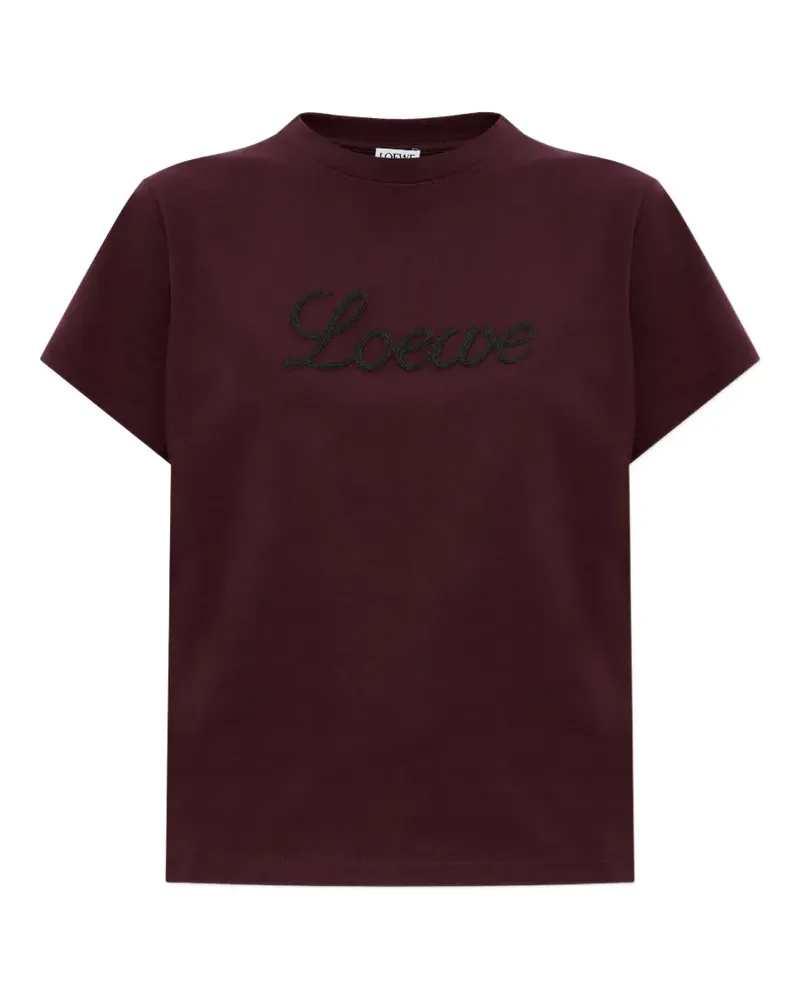 Loewe T-Shirt mit Logo-Stickerei - Rot Rot