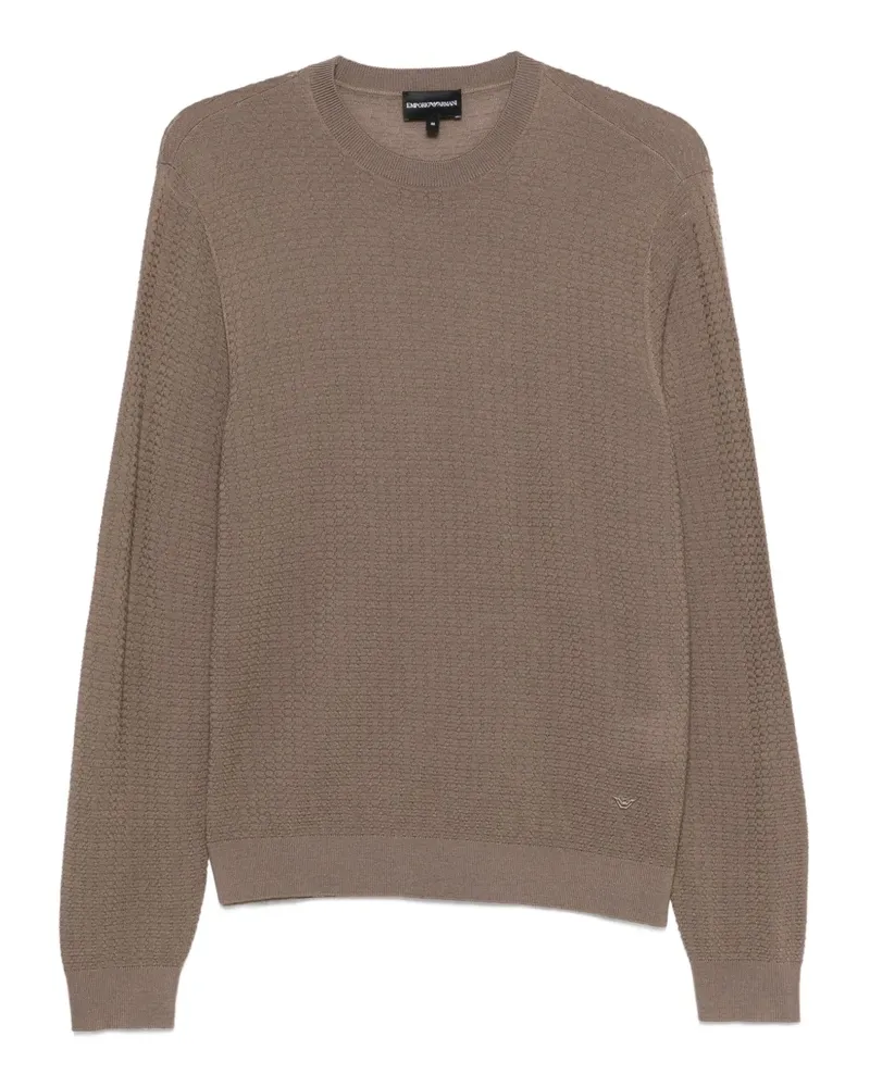 Emporio Armani textured crew-neck sweater - Braun Braun