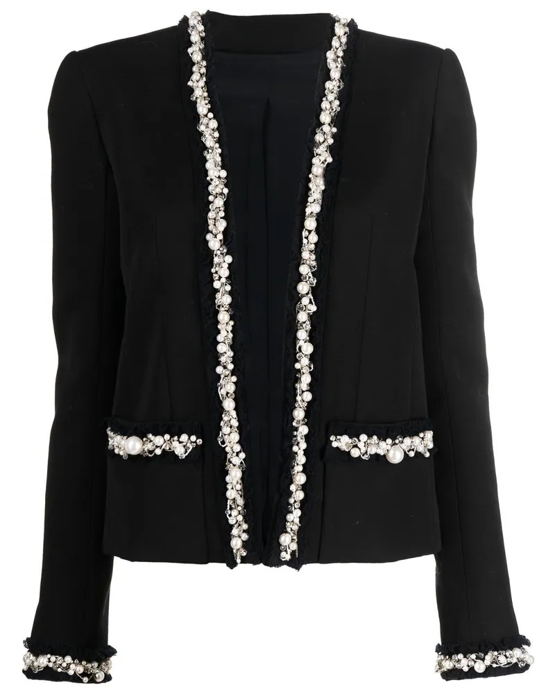 Balmain Oversized-Jacke mit Perlen - Schwarz Schwarz