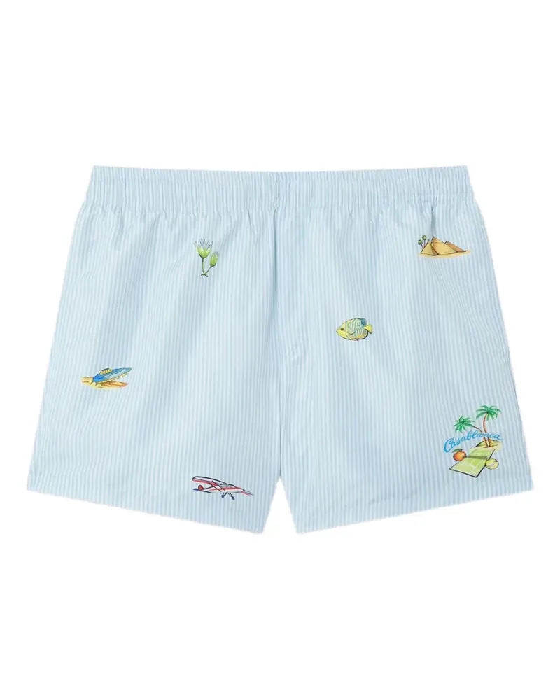 Casablanca Paris Gestreifte Phantasmagoria Badeshorts - Blau Blau