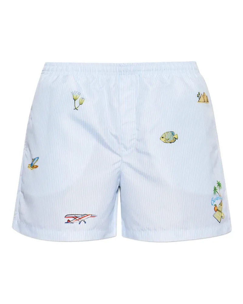 Casablanca Paris Phantasmagoria striped swim shorts - Blau Blau