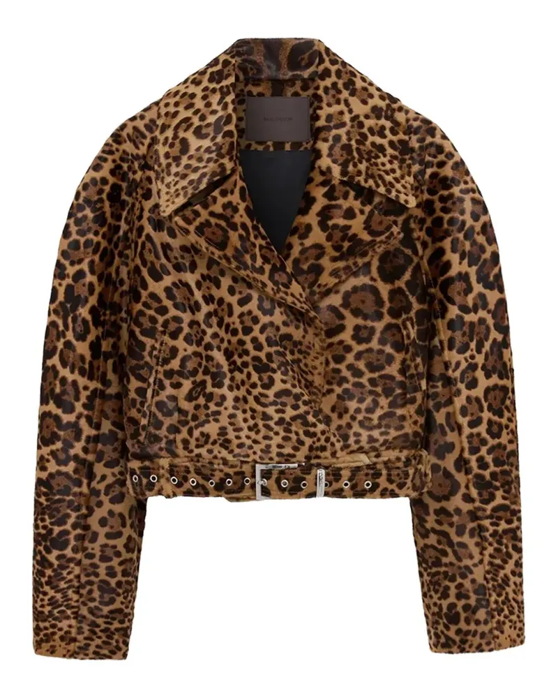 16ARLINGTON Nolan leopard-print jacket - Braun Braun