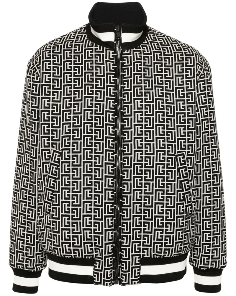 Balmain Wendbare Bomberjacke mit Monogramm - Schwarz Schwarz