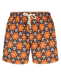 PENINSULA Badeshorts mit geometrischem Print Blau