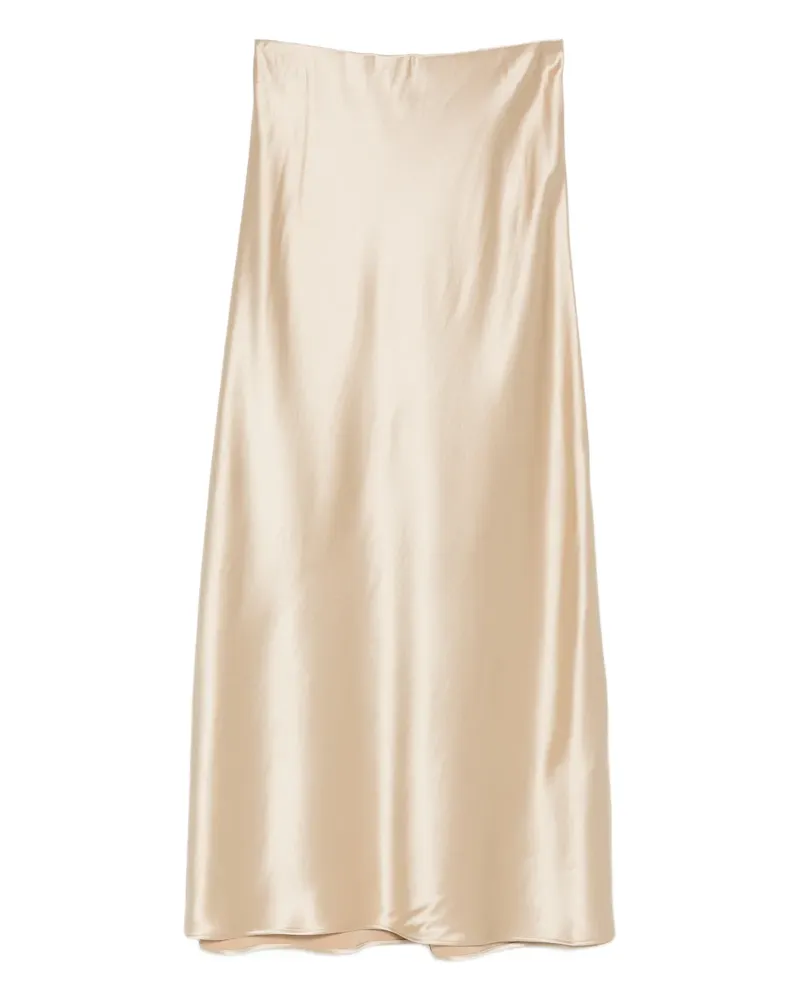 By Malene Birger Gerader Maxirock in Satinoptik - Gold Gold
