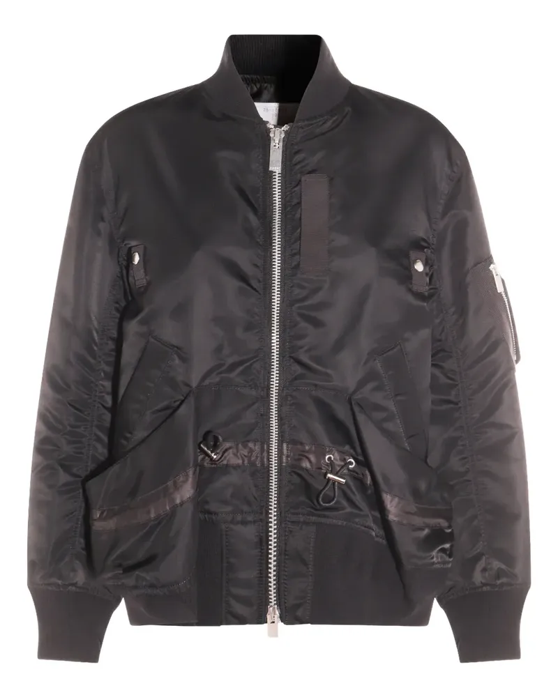 Sacai Bomberjacke mit gerüschten Taschen - Schwarz Schwarz