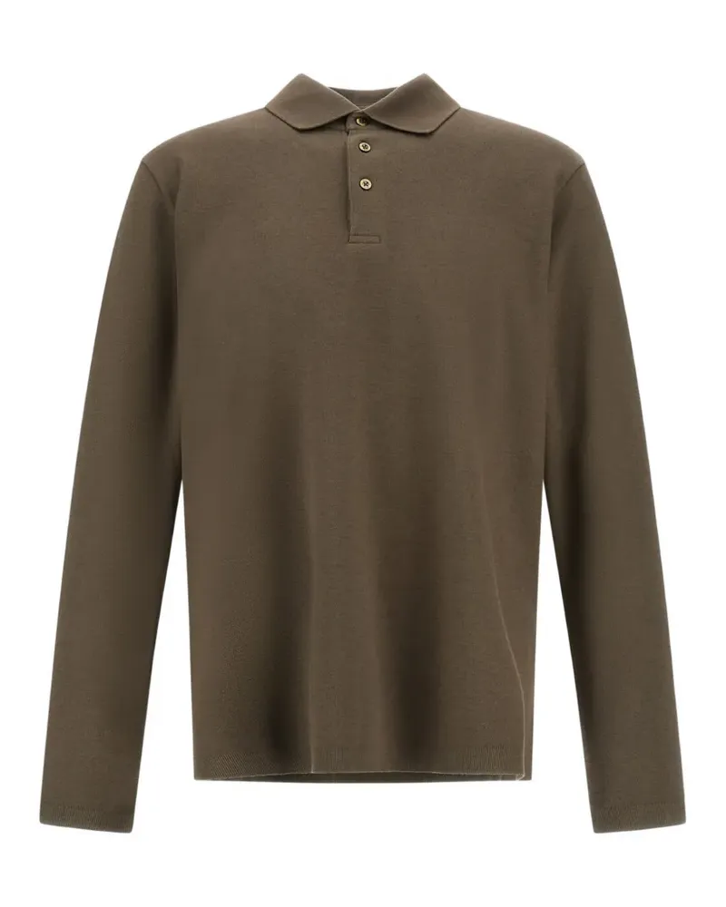 Herno Langärmeliges Poloshirt aus Piqué - Grün Grün