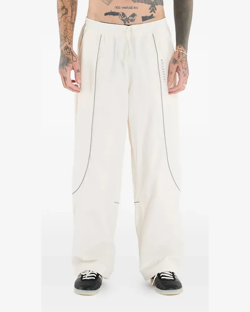 adidas x Consortium stripe-detail track pants - Nude Nude
