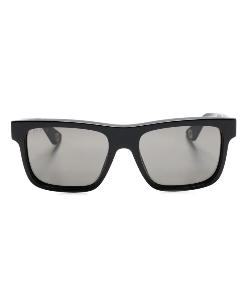 Gucci Sonnenbrille mit eckigem Gestell - Schwarz Schwarz