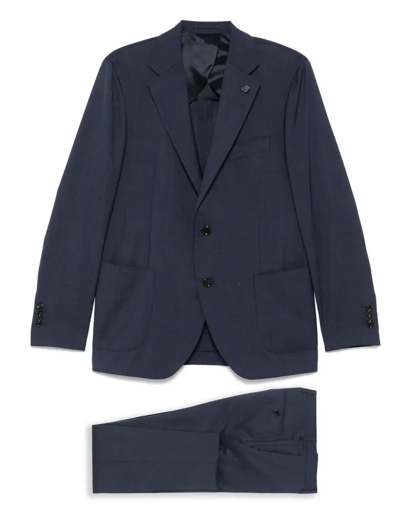 LARDINI Anzug mit Brosche - Blau Blau