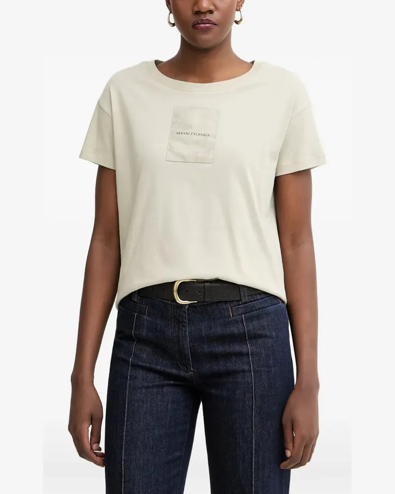 Armani Exchange logo-patch T-shirt - Nude Nude