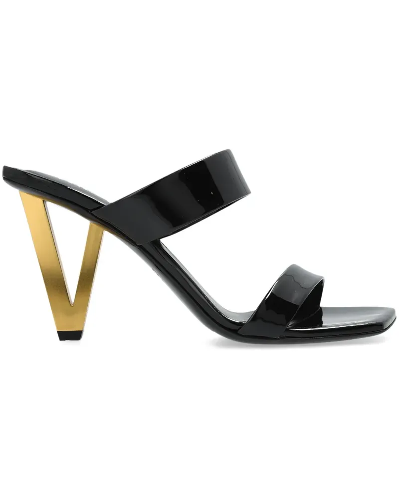 Versace V2025 Mules aus Lackleder 85mm - Schwarz Schwarz